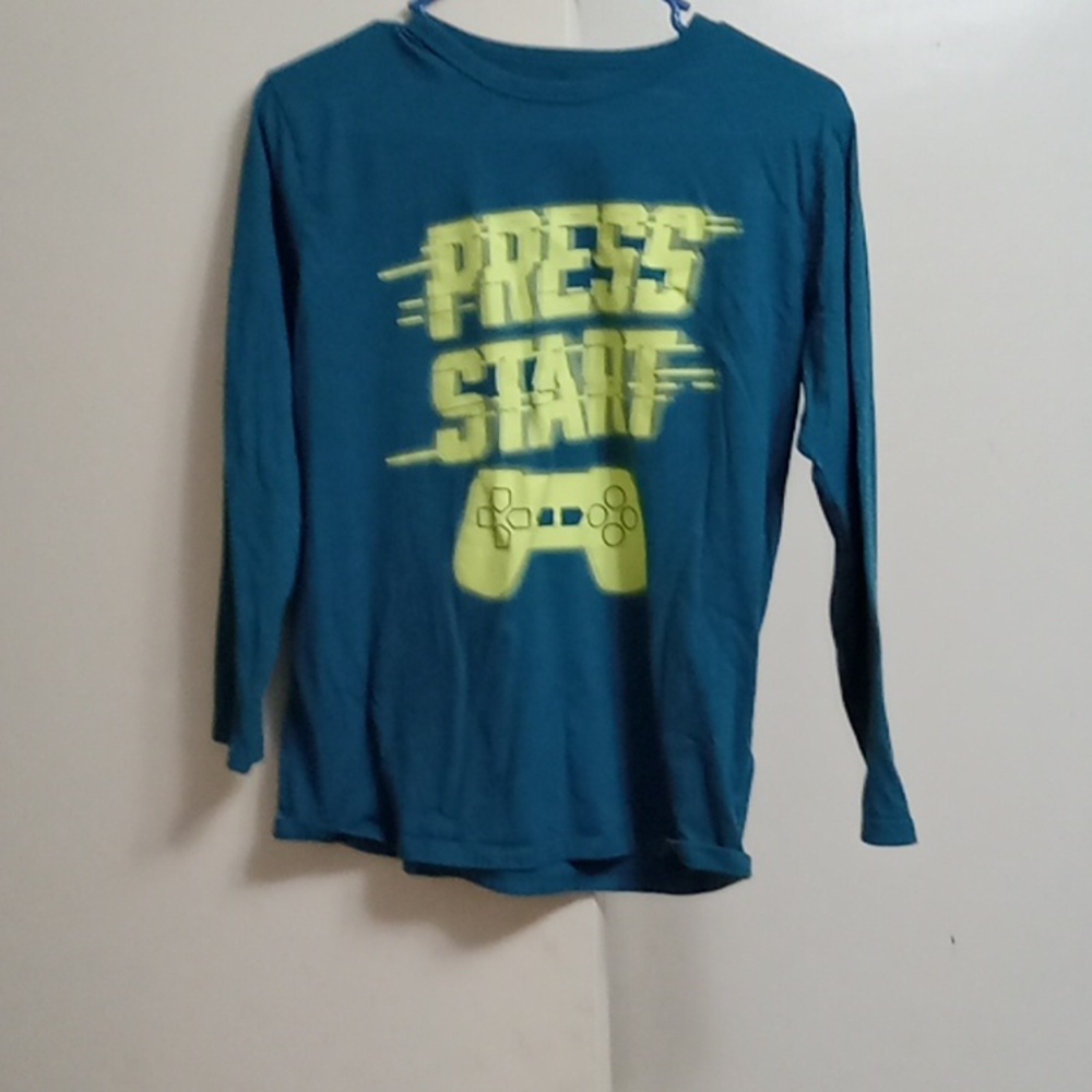 Little boys press start gaming shirt